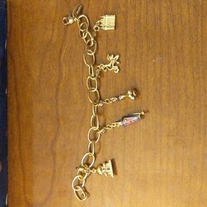 Disney Couture Aladdin Luxe Gold Tone Charm Bracelet